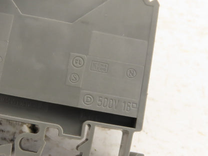Wieland WK16/U DIN Rail Mount Feed Through Electrical Terminal Block