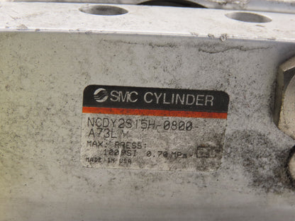 SMC NCDY2S15H-0800 Rodless Guided Cylinder 8" Travel 100 SPI