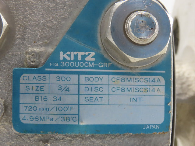 Kitz 300U0CM-GRF 3/4" Flange Mount Class 300 Inline Check Valve
