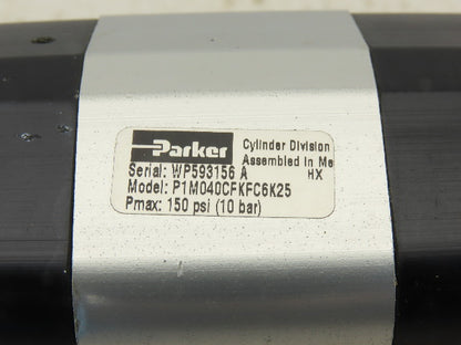 Parker P1M040CFKFC6K25 40mm Bore 25mm Stroke Double Ended Stroke Guided Cylinder