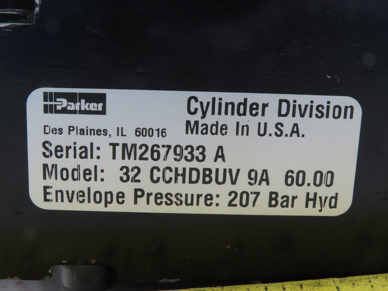 Parker 32CCHDBUV9A60 32mm Bore 60mm Stroke Double Acting Hydraulic Cylinder