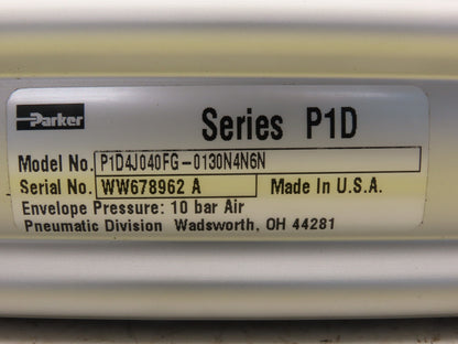 Parker P1D4J040FG-0130N4N6N 40mm Bore 130mm Stroke Rod Lock Air Cylinder