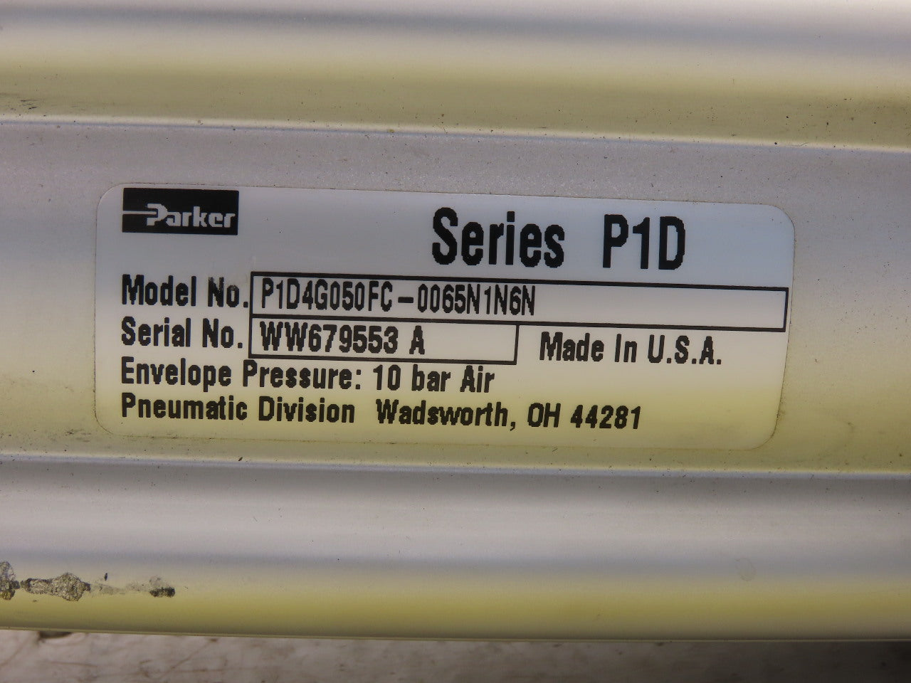 Parker P1D4G050FC-0065N1N6N 50mm Bore 65mm Double Ended Stroke Air Cylinder