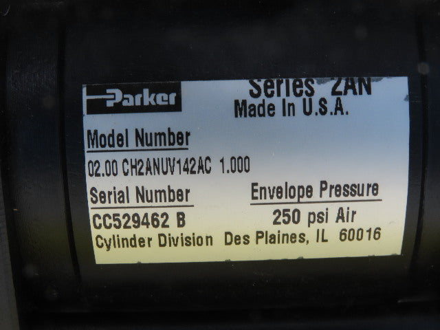 Parker CH2ANUV142AC 2" Bore 1" Stroke Double Acting Air Cylinder