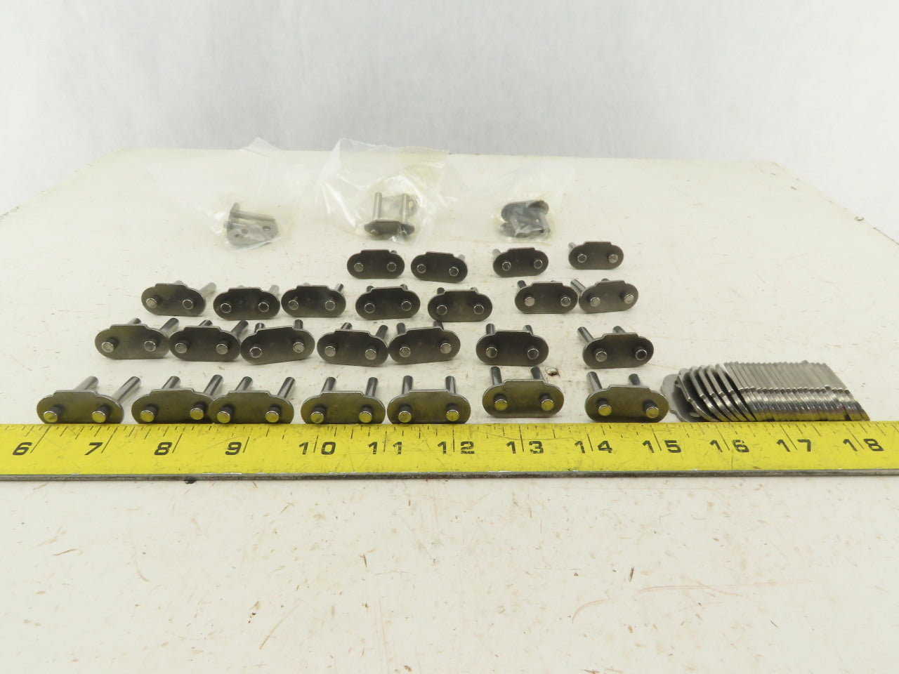 Rexnord #30 Chain Stainless Steel Plate Top Conveyor Chain Links Lot Of 28