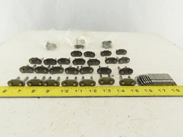 Rexnord #30 Chain Stainless Steel Plate Top Conveyor Chain Links Lot Of 28