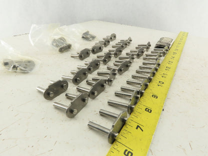 Rexnord #30 Chain Stainless Steel Plate Top Conveyor Chain Links Lot Of 28