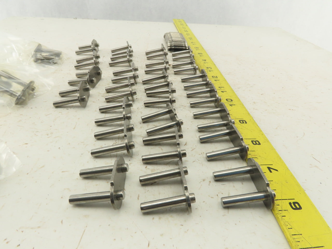 Rexnord #30 Chain Stainless Steel Plate Top Conveyor Chain Links Lot Of 28