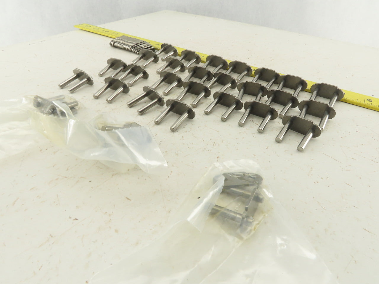 Rexnord #30 Chain Stainless Steel Plate Top Conveyor Chain Links Lot Of 28