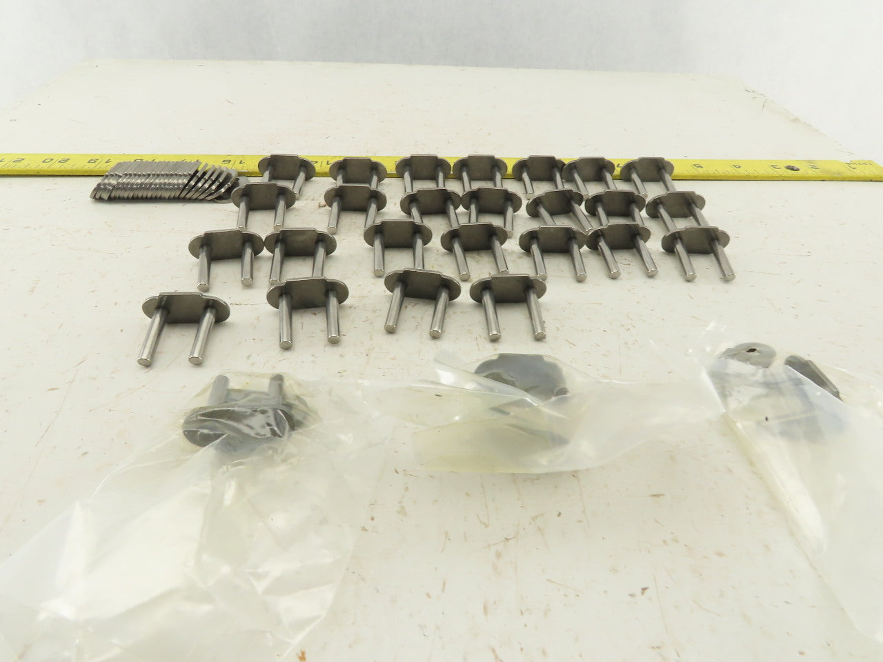 Rexnord #30 Chain Stainless Steel Plate Top Conveyor Chain Links Lot Of 28