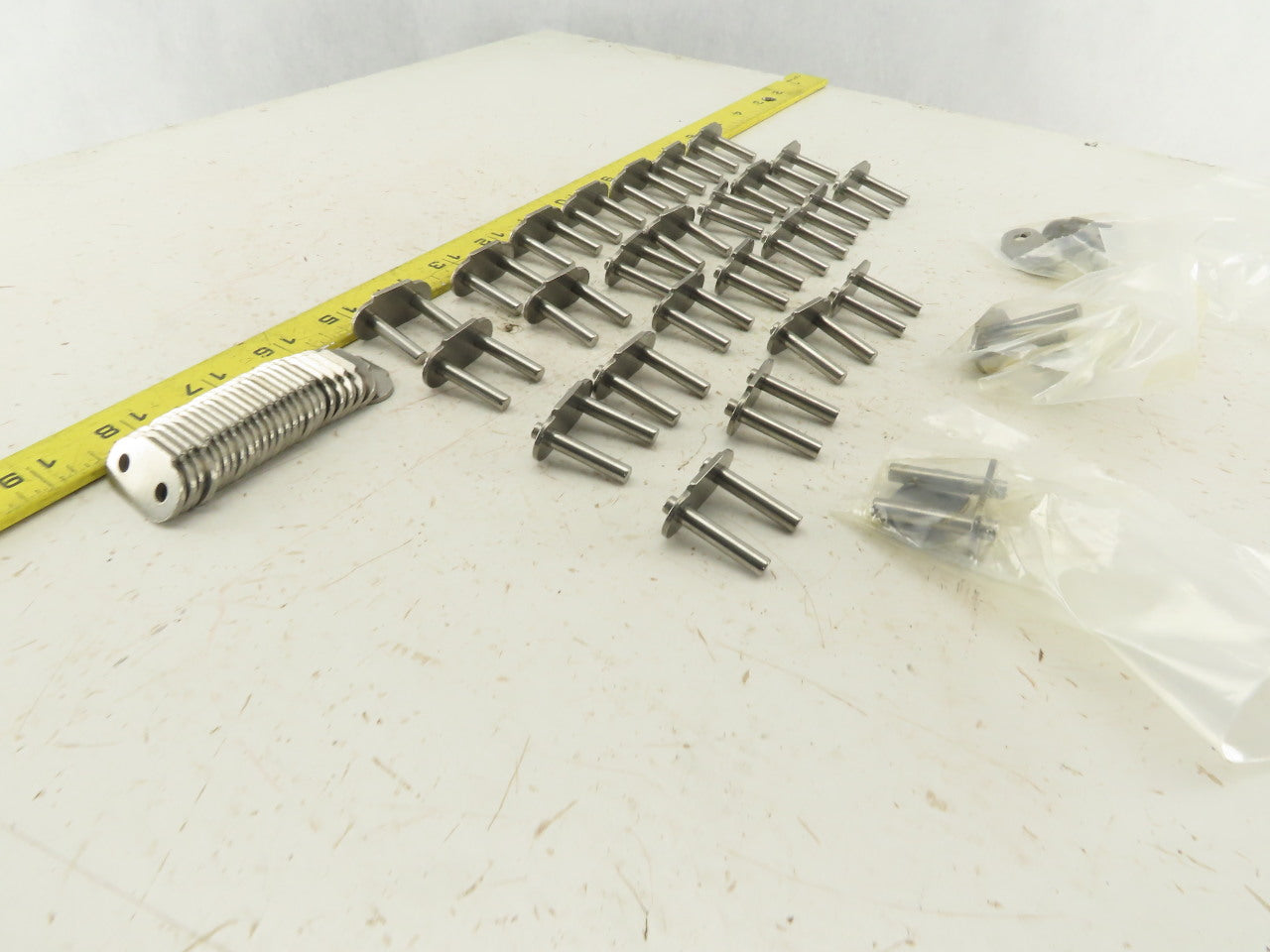 Rexnord #30 Chain Stainless Steel Plate Top Conveyor Chain Links Lot Of 28