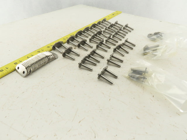Rexnord #30 Chain Stainless Steel Plate Top Conveyor Chain Links Lot Of 28