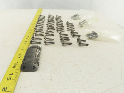 Rexnord #30 Chain Stainless Steel Plate Top Conveyor Chain Links Lot Of 28