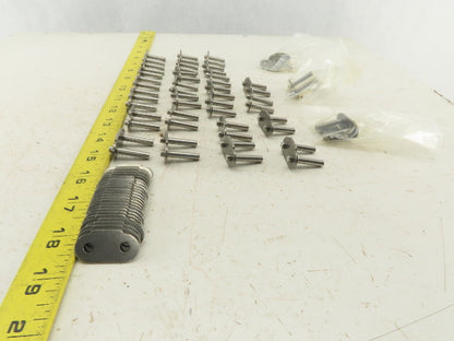 Rexnord #30 Chain Stainless Steel Plate Top Conveyor Chain Links Lot Of 28