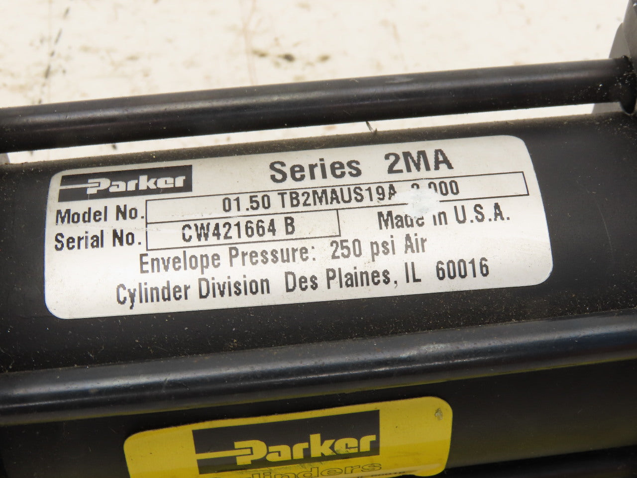 Parker WSPM-24-48-A-90 1-1/2" Bore 2" Stroke Pneumatic Clamp Cylinder
