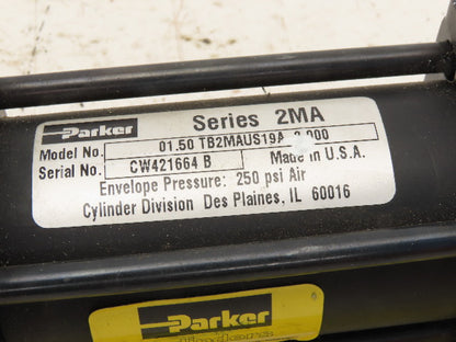 Parker WSPM-24-48-A-90 1-1/2" Bore 2" Stroke Pneumatic Clamp Cylinder