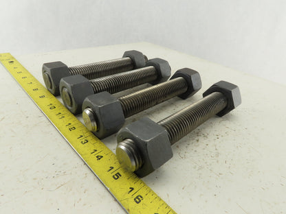 Budzart 32951 B7 Standard 1-8x7" Pipe Flange Stud Black Oxide W/Nuts RH Lot of 4