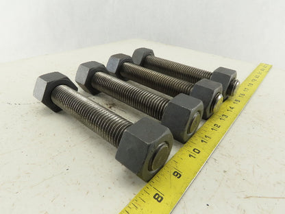Budzart 32951 B7 Standard 1-8x7" Pipe Flange Stud Black Oxide W/Nuts RH Lot of 4
