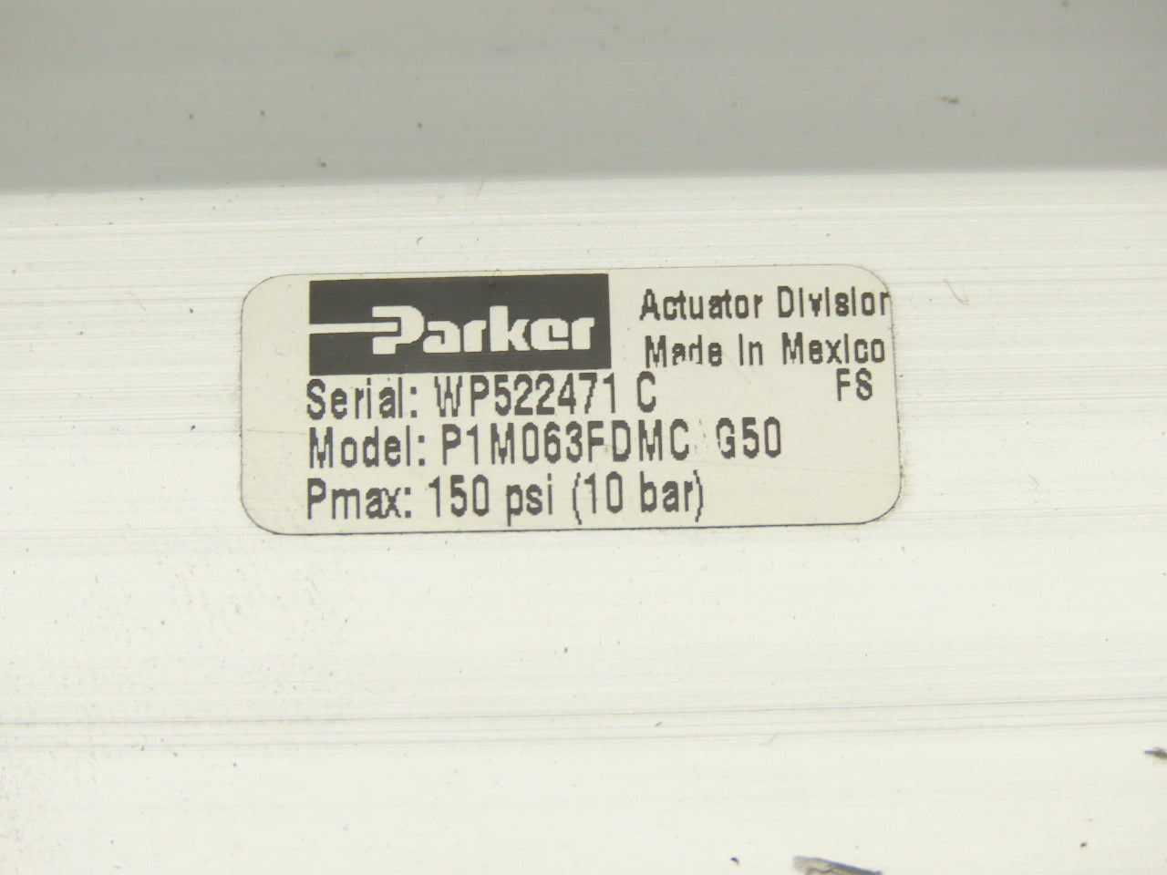 Parker P1M063FDMC Pneumatic Air Cylinder 63mm Bore 48mm Stroke