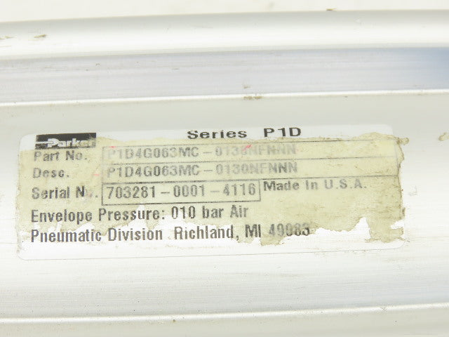 Parker P1D4G063MC-0130NFNNN Pneumatic Air Cylinder 63mm Bore 130mm Stroke