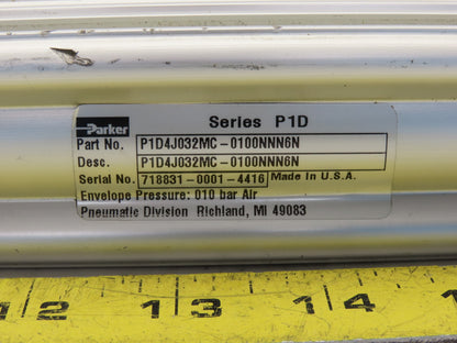 Parker P1D4J032MC-0100NNN6N Pneumatic Cylinder W/Rod Lock 32mm Bore 100mm Stroke