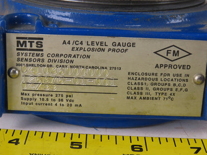 MTS Systems 36" Linear Float Level Gauge Transducer 10-36VDC HAZLOC