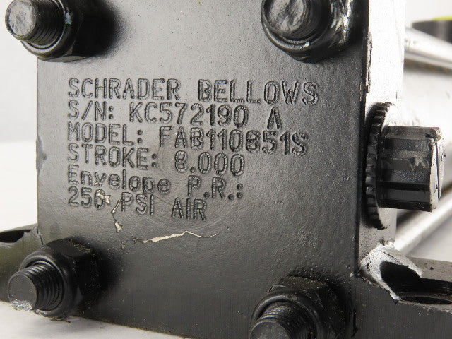 Schrader Bellows Hydraulic Cylinder 2" Bore 8" Stroke Double Acting