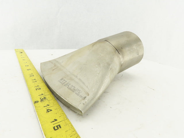 RTI 114.3x76.1x2 3" Rigid Stainless Steel Air Blow Nozzle 6-3/4" Wide 1/4" Open