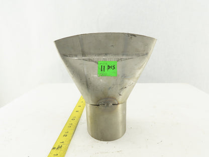 RTI 114.3x76.1x2 3" Rigid Stainless Steel Air Blow Nozzle 6-3/4" Wide 1/4" Open