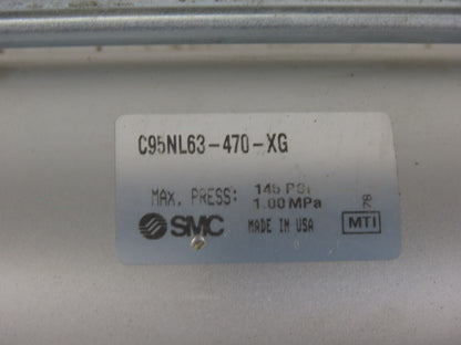 SMC C95N63-UA-DCH272BH Pneumatic Cylinder W/Locking Rod 63mm Bore 272mm Stroke