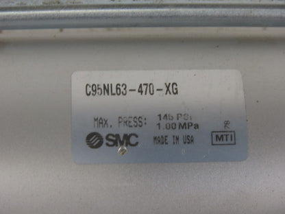 SMC C95N63-UA-DCH272BH Pneumatic Cylinder W/Locking Rod 63mm Bore 272mm Stroke