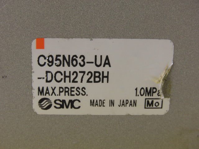 SMC C95N63-UA-DCH272BH Pneumatic Cylinder W/Locking Rod 63mm Bore 272mm Stroke