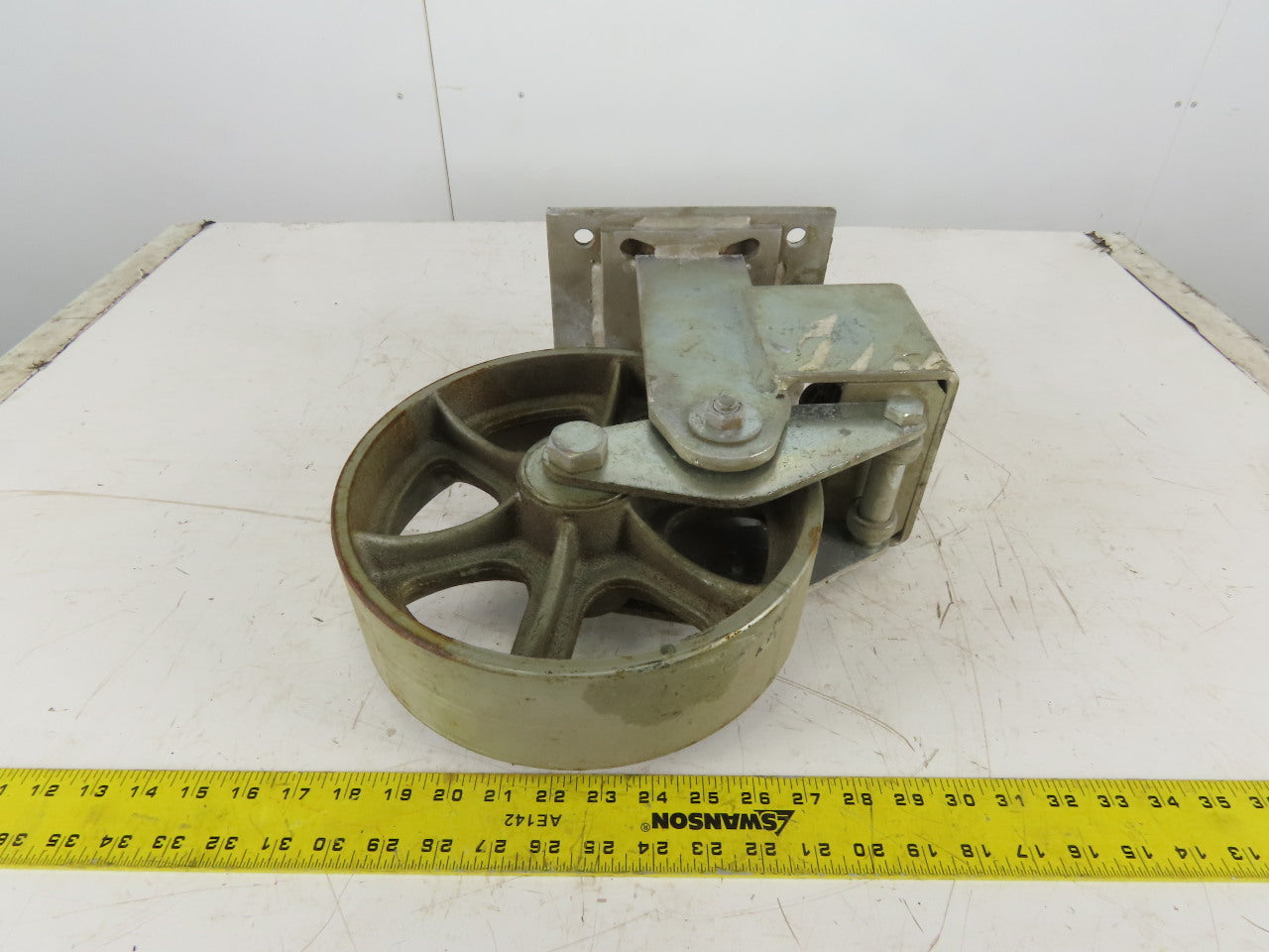 Albion 10" x 3" Steel Wheel Spring Loaded Ride Caster Non Swivel