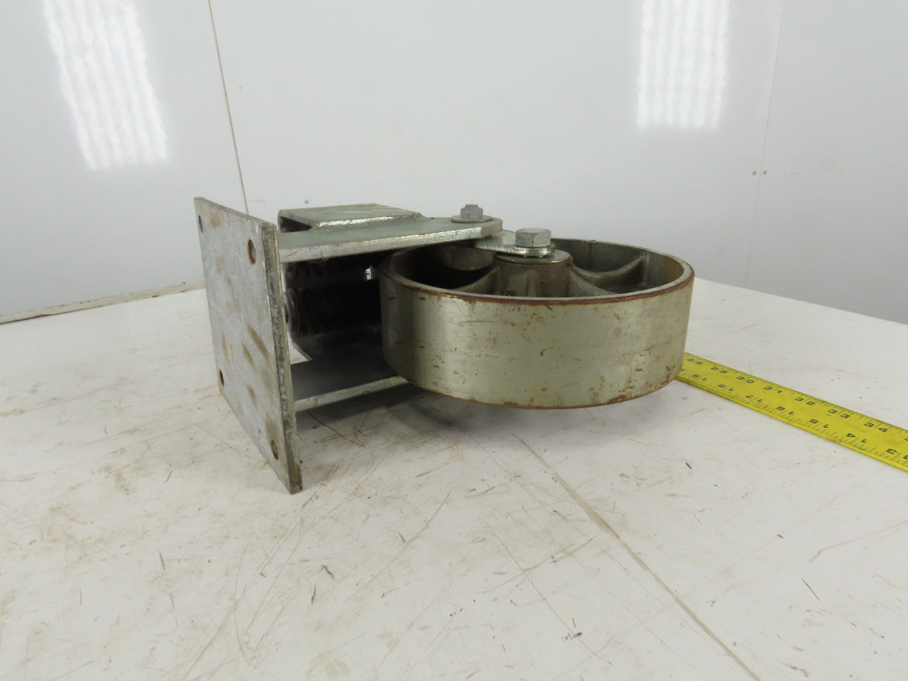 Albion 10" x 3" Steel Wheel Spring Loaded Ride Caster Non Swivel