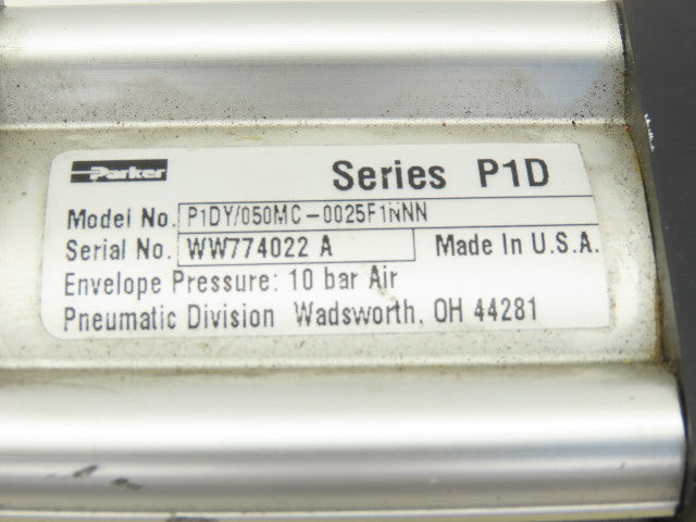 Parker P1DY/050MC-0025F1NNN Pneumatic Air Cylinder 50mm Bore 25mm Stroke