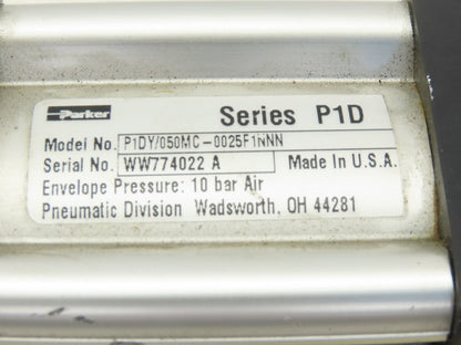 Parker P1DY/050MC-0025F1NNN Pneumatic Air Cylinder 50mm Bore 25mm Stroke