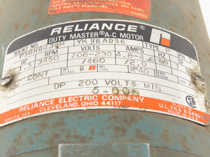 Reliance P56H0439M 1.5Hp 3450RPM AD56 Frame 3Ph 208-230/460V Electric AC Motor