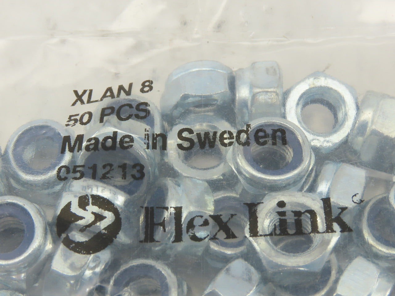 FlexLink XLAN 8 8mm Hex Nylon Lock Nuts Lot Of 50