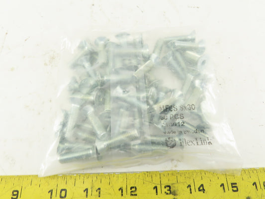 FlexLink MF6S 8X30 M8x30 10.9 A2K 8mm Hex Drive Countersink Bolt 30mm Lot Of 50