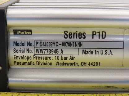 Parker Pneumatic Cylinder 32mm Bore 70mm Stroke Double Acting Rod Lock