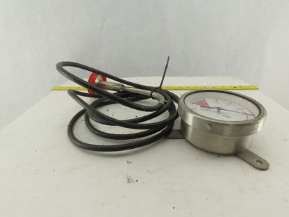 Anderson 37-00 30 PSI/VAC Stainless Steel Sanitary Pressure Gauge 120" Probe