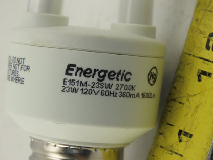 Energetic E151M-23SW-B6 CFL Standard Base Light Bulbs 23W Warm White Lot Of 6