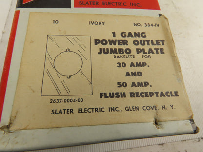 Slater 384-IV 1 Gang Outlet Cover 30 And 50A Flush Receptacle Cover Lot Of 10