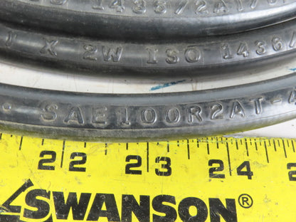 SAE100R2AT-4 1/4" High Pressure Hydraulic Line 5800 PSI 8mm Female Swivel 12'