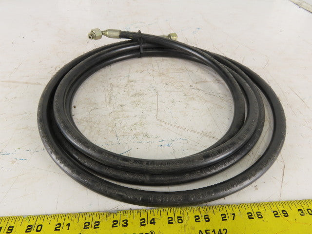 SAE100R2AT-4 1/4" High Pressure Hydraulic Line 5800 PSI 8mm Female Swivel 12'