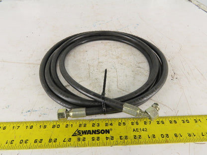 SAE100R2AT-4 1/4" High Pressure Hydraulic Line 5800 PSI 8mm Female Swivel 12'