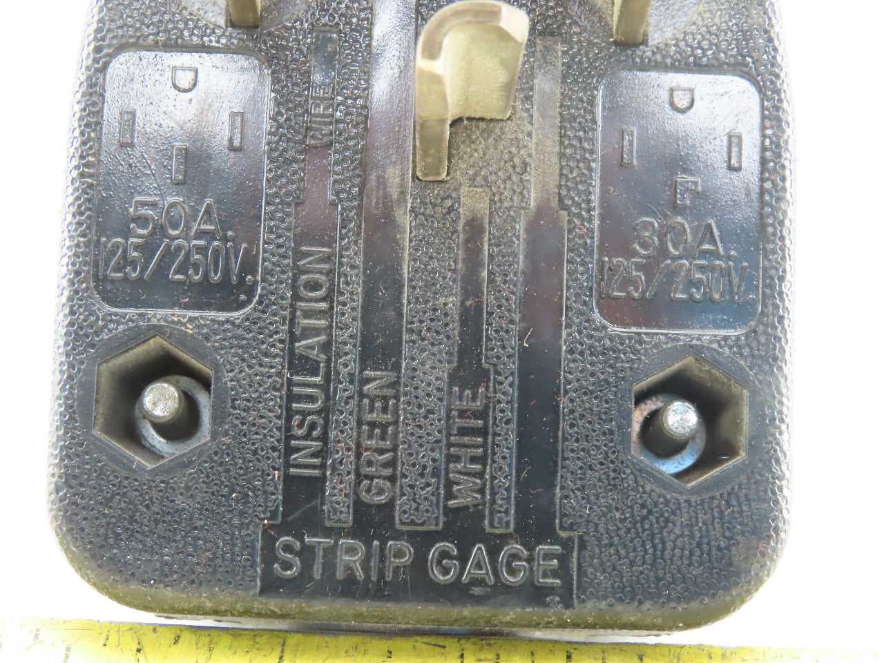 Leviton 30A 125/250V 4 Pole Grounded Angle Blade Appliance Male Plug