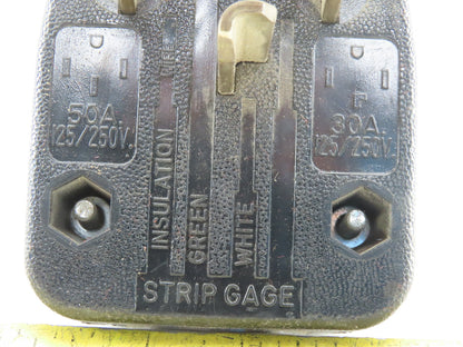 Leviton 30A 125/250V 4 Pole Grounded Angle Blade Appliance Male Plug