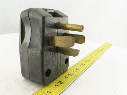 Leviton 30A 125/250V 4 Pole Grounded Angle Blade Appliance Male Plug