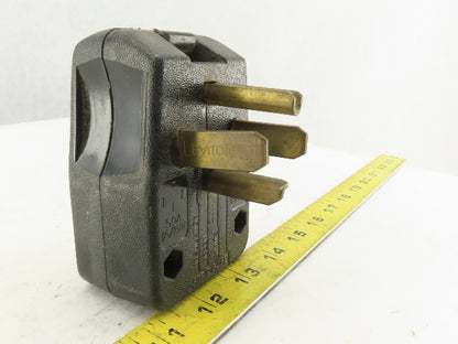 Leviton 30A 125/250V 4 Pole Grounded Angle Blade Appliance Male Plug